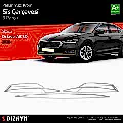 Skoda Octavia Uyumlu A8 Krom Sis Çerçevesi 3 Parça. 2020 Üzeri Parça