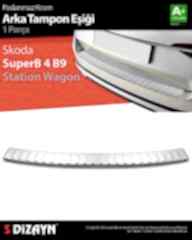 S-Dizayn Skoda SuperB B8 Makyajlı SW Krom Arka Tampon Eşiği 2019-2023