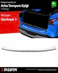S-Dizayn Nissan Qashqai 3 Krom Arka Tampon Eşiği 2021 Üzeri
