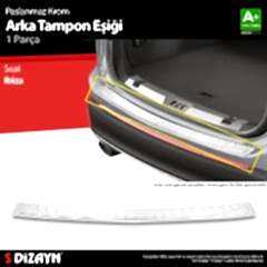 S-Dizayn Seat Ibiza Krom Arka Tampon Eşiği 2017 Üzeri A+ Kalite