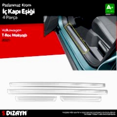 Volkswagen T-Roc Uyumlu Makyajlı Krom İç Kapı Eşiği 4 Parça. 2021 Üzeri Parça