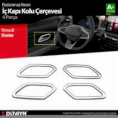 S-Dizayn Renault Duster Krom İç Kapı Kolu Çerçevesi 4 Prç 2024 Üzeri A+ Kalite