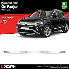 Volkswagen T-Roc Uyumlu Makyajlı Krom Ön Panjur 2 Parça. 2021 Üzeri Parça