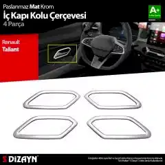 S-Dizayn Renault Taliant Krom İç Kapı Kolu Çerçevesi 4 Prç 2021 Üzeri A+ Kalite (Mat Krom)