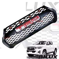 Toyota Hilux Uyumlu Ön Panjur Seti Siyah Renk Trd Logolu Ledli 2021 Ve
