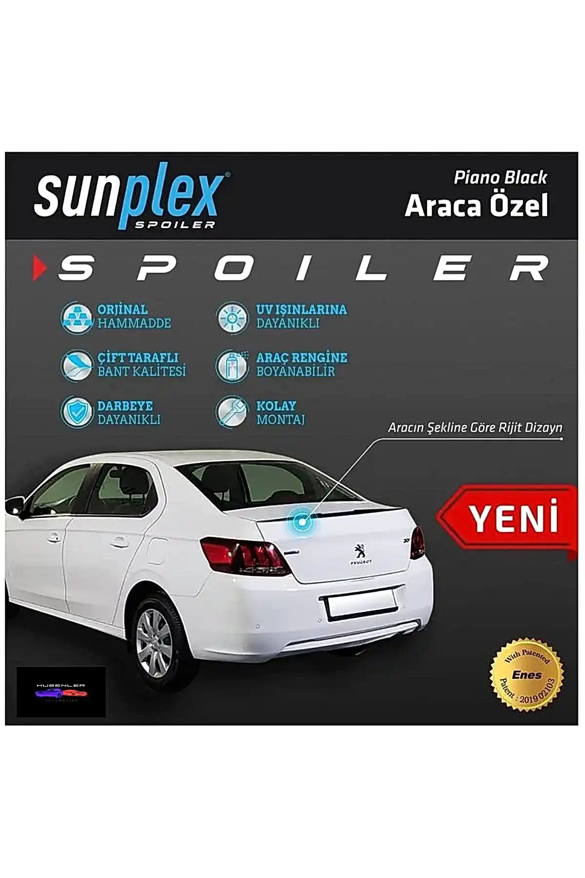 Peugeot 301 2012 Sonrası Spoiler Bagaj Çıtası Piyano Siyah