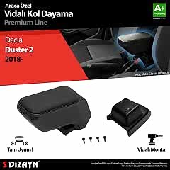 Dacia Duster Uyumlu 2 Kol Dayama Kolçak ABS Vidalı Siyah 2018 Üzeri A+Kalite Parça