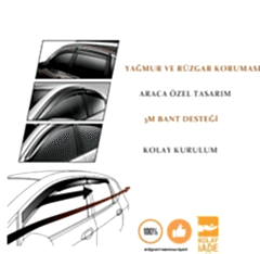 İsuzu Uyumlu D-Max 2007-2014 4 Lü Set Cam Rüzgarlığı Ön Ve Arka Parça