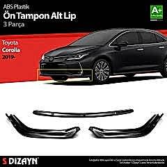 Toyota Corolla Uyumlu ABS Plastik Ön Tampon Alt Lip 3 Parça. 2019 Üzeri A+Kalite Parça