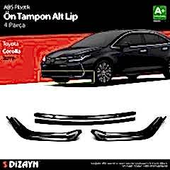 Toyota Corolla Uyumlu ABS Plastik Ön Tampon Alt Lip Siyah Ekli 4 Parça. 2019 Üzeri A+Kalite Parça
