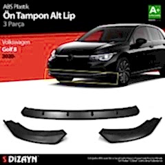 Volkswagen Golf Uyumlu 8 ABS Plastik Ön Tampon Alt Lip 3 Parça. 2020 Üzeri A+Kalite Parça