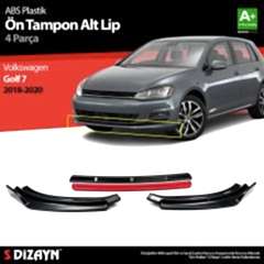 Volkswagen Golf Uyumlu 7,5 ABS Plastik Ön Tampon Alt Lip Kırmızı Ekli 4 Parça. 2018-2020 A+Kalite Parça