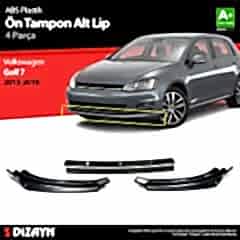 Volkswagen Golf Uyumlu 7 ABS Plastik Ön Tampon Alt Lip Siyah Ekli 4 Parça. 2013-2018 A+Kalite Parça