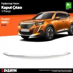 Peugeot 2008 Uyumlu 2 Krom Kaput Çıtası 2020 Üzeri