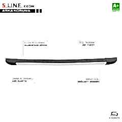 S-Dizayn VW Transporter T6 S-Line Krom Arka Koruma 2015-2019