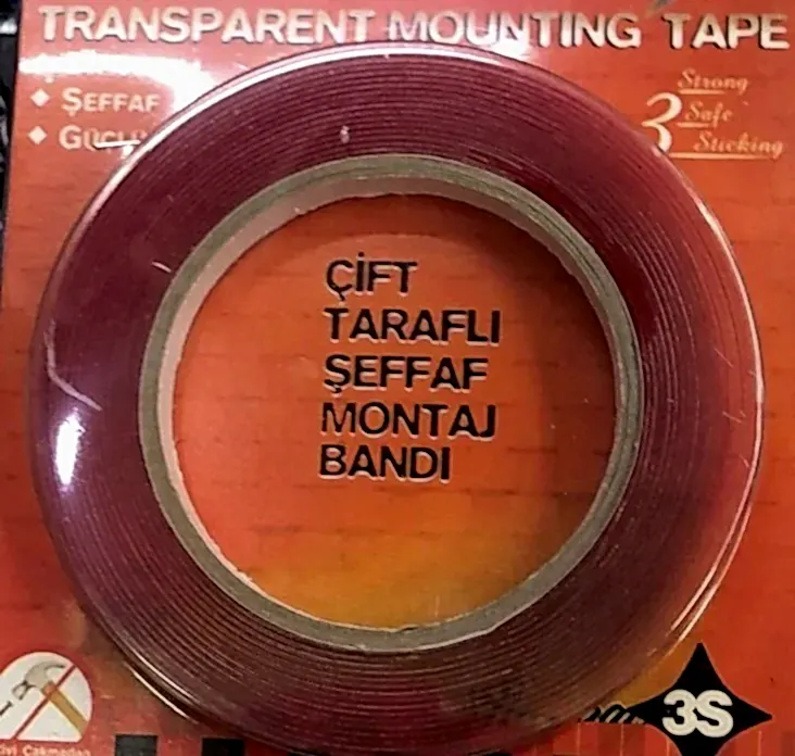 Çift Taraflı Uyumlu Şeffaf Bant 3S 1Cm X 5M / Yaba05