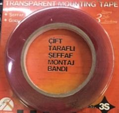 Çift Taraflı Uyumlu Şeffaf Bant 3S 1Cm X 5M / Yaba05