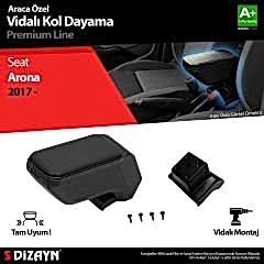 S-Dizayn Seat Arona Kol Dayama Kolçak ABS Vidalı Siyah 2017 Üzeri A+ Kalite