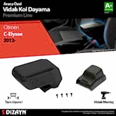 S-Dizayn Citroen C-Elysee Kol Dayama Kolçak ABS Vidalı Siyah 2012 Üzeri A+ Kalite