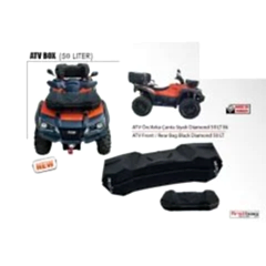 Atv Çantası Uyumlu Ön Arka Diamond 50 Litre, Mat Siyah ,Kilitli Pe