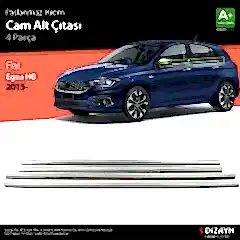 S-Dizayn Fiat Egea HB Krom Cam Çıtası 4 Prç. 2015 Üzeri (Mat Krom) A+ Kalite