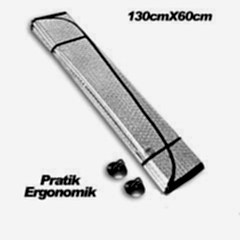 Balonlu Gümüş Ön Cam Perdesi Küçük 60X130 / Peon10