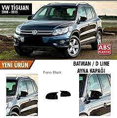 Volkswagen Tiguan Uyumlu (2008-2015) Batman Yarasa Ayna Kapağı (Parlak Siyah)