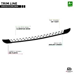 Mercedes Vito Uyumlu W639 Trimline Gri Arka Koruma 2004-2014