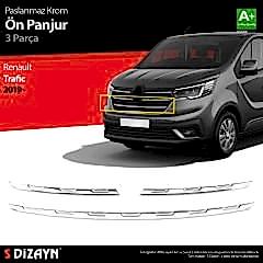 S-Dizayn Renault Trafic Krom Ön Panjur 3 Prç. 2019 Üzeri