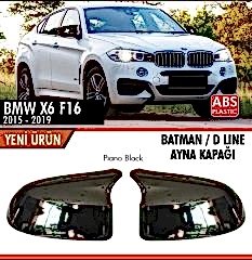 Bmw X6 Uyumlu F16 2015-2019 Batman Ayna Kapağı Parlak Siyah Parça