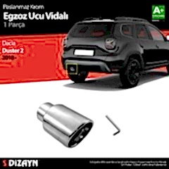 Dacia Duster Uyumlu 2 Krom Egzoz Ucu Vidalı 2018 Ve Üzeri Parça