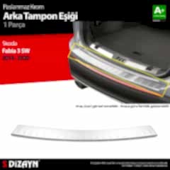 S-Dizayn Skoda Fabia 3 SW Krom Arka Tampon Eşiği 2014-2020