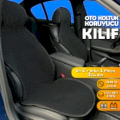 Suzuki Alto Uyumlu Koltuk Kılıfı Minder Siyah 2+1 Ön Arka Set