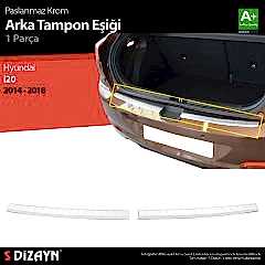 S-Dizayn Hyundai i20 Krom Arka Tampon Eşiği 2014-2018