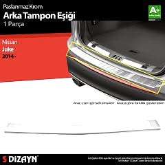 S-Dizayn Nissan Juke Krom Arka Tampon Eşiği 2014 Üzeri