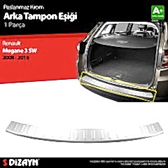 S-Dizayn Renault Megane 3 SW Krom Arka Tampon Eşiği 2008-2016