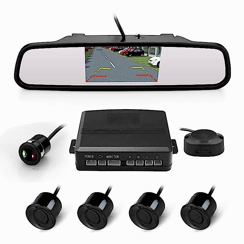 4.3 inç aynaya geçmeli geri görüş kamerası park sensörlü / GUPR27