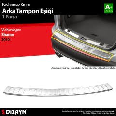 S-Dizayn VW Sharan Krom Arka Tampon Eşiği 2010 Üzeri