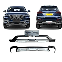 S-Dizayn Chery Tiggo 8 Ön ve Arka Tampon Koruma Difüzör Seti 2022-2023 A+ Kalite