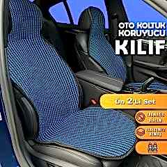 Ssangyong Korando Uyumlu Koltuk Kılıfı Minder Çizgili Siyah Mavi 2+1 Ön Arka Set