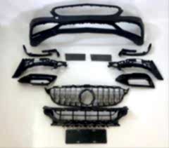 Mercedes W205 Uyumlu 2014-2018 C63 Ön Tampon & Panjur Seti (Siyah Trimler)