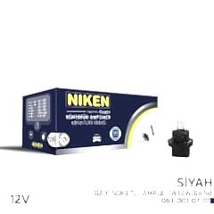 Niken 12V Bax Soketli Ampul (W1.2W)B8.5d Siyah 10’Lu