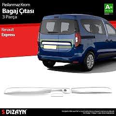 S-Dizayn Renault Express Krom Bagaj Çıtası 3 Prç. 2021 Üzeri