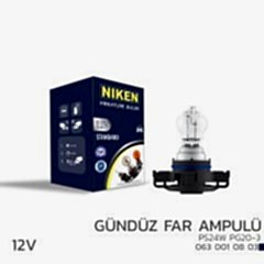 Niken 12V PS24W Gündüz Far Ampulü (PG20-3) 10’Lu