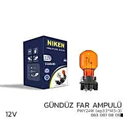 Niken 12V PWY24W Gündüz Far Ampulü (wp3.3*14.5-3) AMB 10’Lu