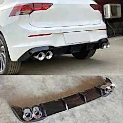 Volkswagen Golf Uyumlu 8 ''R'' Difüzör (Piano Black) - 4 Egzoz Parça