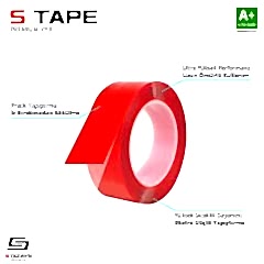 S-Dizayn Çift Taraflı Bant 20mm x 5 Metre Şeffaf Silikon VHB Bant A+Kalite
