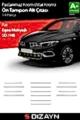 S-Dizayn Fiat Egea Krom Ön Tampon Alt Çıtası Diamond Model 14 Prç. 2020 Üzeri (Mat Krom) A+ Kalite