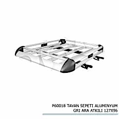 Tavan Sepeti Alüminyum Gri Ara Atkılı 127X96