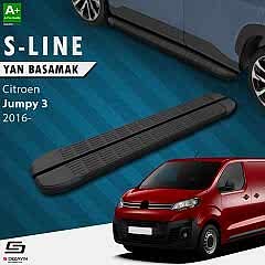 S-Dizayn Citroen Jumpy 3 Uzun Şase S-Line Siyah Yan Basamak 243 Cm 2016 Üzeri A+ Kalite